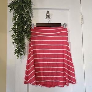 GNW Pink and White Striped A-Line Skirt